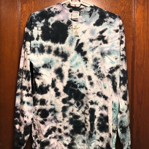 NWT PINK navy/teal/purple tie die long sleeve